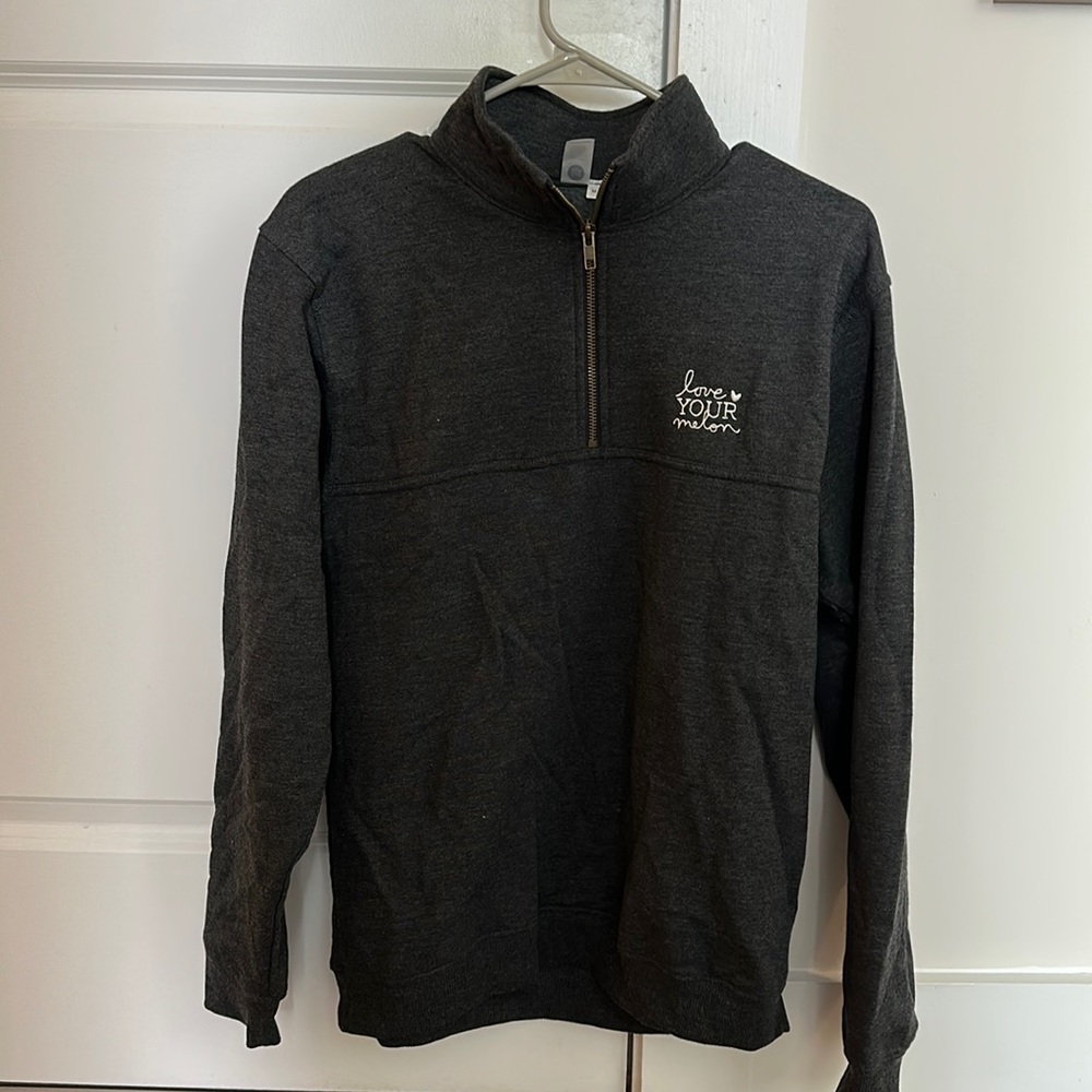 Medium Dark Grey Love Your Melon Half Zip Sweatshirt